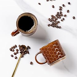 GBHOME 6 OZ Stackable Coffee Mugs, Ceramic Coffee