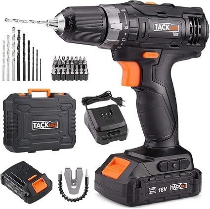 Perceuse Visseuse Sans Fil 18v Tacklife Perceuse A Percussion 2 Vitesses 2x2 0 Ah Batteries Lithium Ion Charge 1h 19 1 Couples De Serrage 30n M Mandrin Metal 10mm Accessoires 43pcs Pcd05b Amazon Fr Bricolage