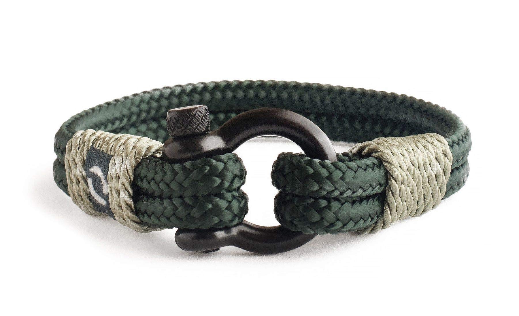 Mens Rope Bracelet - Stainless Steel Black Shackle, Extremely Durable and Scratch Resistant Waterproof Paracord, Handmade, Nautical Wristband for Men, 9.00, Rope Stainless Steel, no gemstone