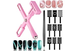 DR.NAIL 11Pcs Nail Magnet for Cat Eye Gel Nail Polish Magnet Set 5 in 1 Multifunction Wand Cat Eye Magnetic for Nails Cat Eye Magnets Sticks Magnet Nail Polish Design Tools Nail Art DIY