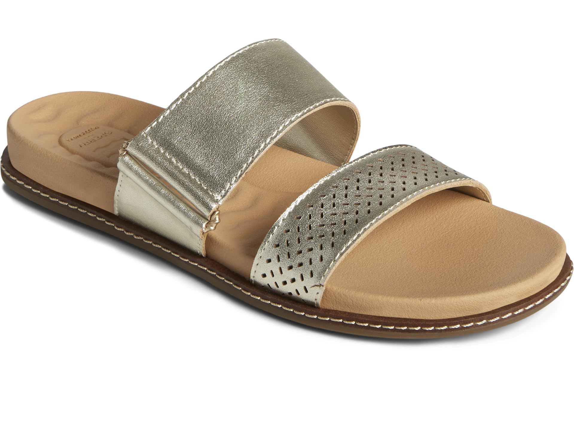 Sperry Ladies Footwear Women’s Waveside Plushwave Slide Sandal, Platinum, 12
