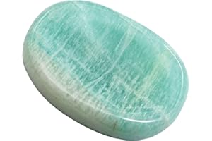 AMAZING GEMSTONE Amazonite Crystal Worry Stones for Anxiety - Thumb Worry Stone for Stress Meditation, Anxiety Relief Items Healing Stones and Crystals