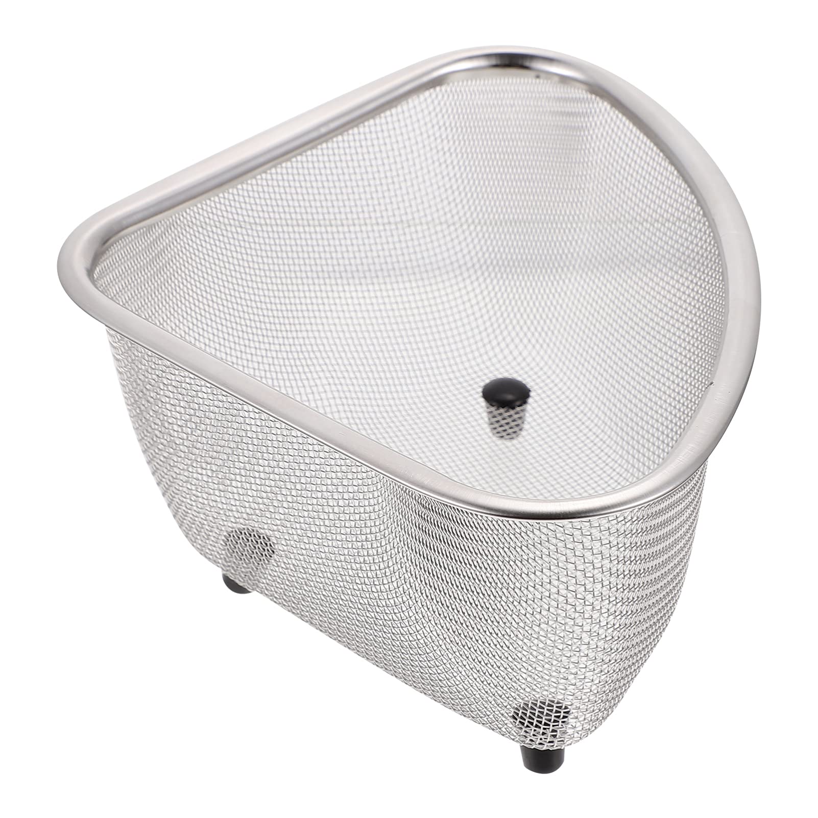 Lurrose over Sink Dish Rack Triangular Drain Basket Kitchen Sink Strainer Ventilated Mesh Compact Easy to Clean