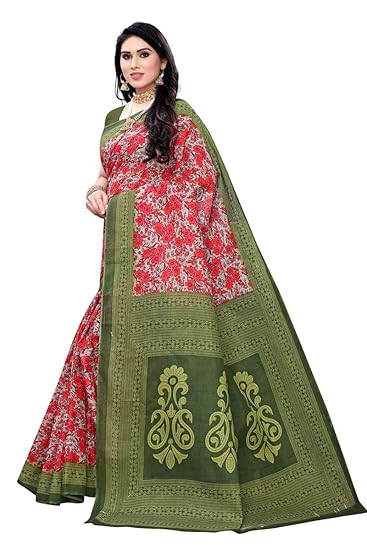 Without Blouse Piece Saree (Pure Cotton 100% 1041_1_ Multicolored_ Free)