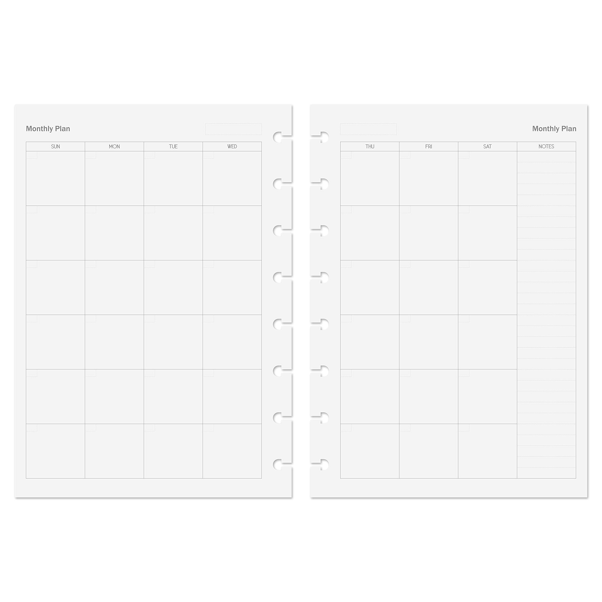 Discagenda Planner Insert Refills Discbound 54 Sheets 120gsm 80lb 148x210mm (Monthly, A5)