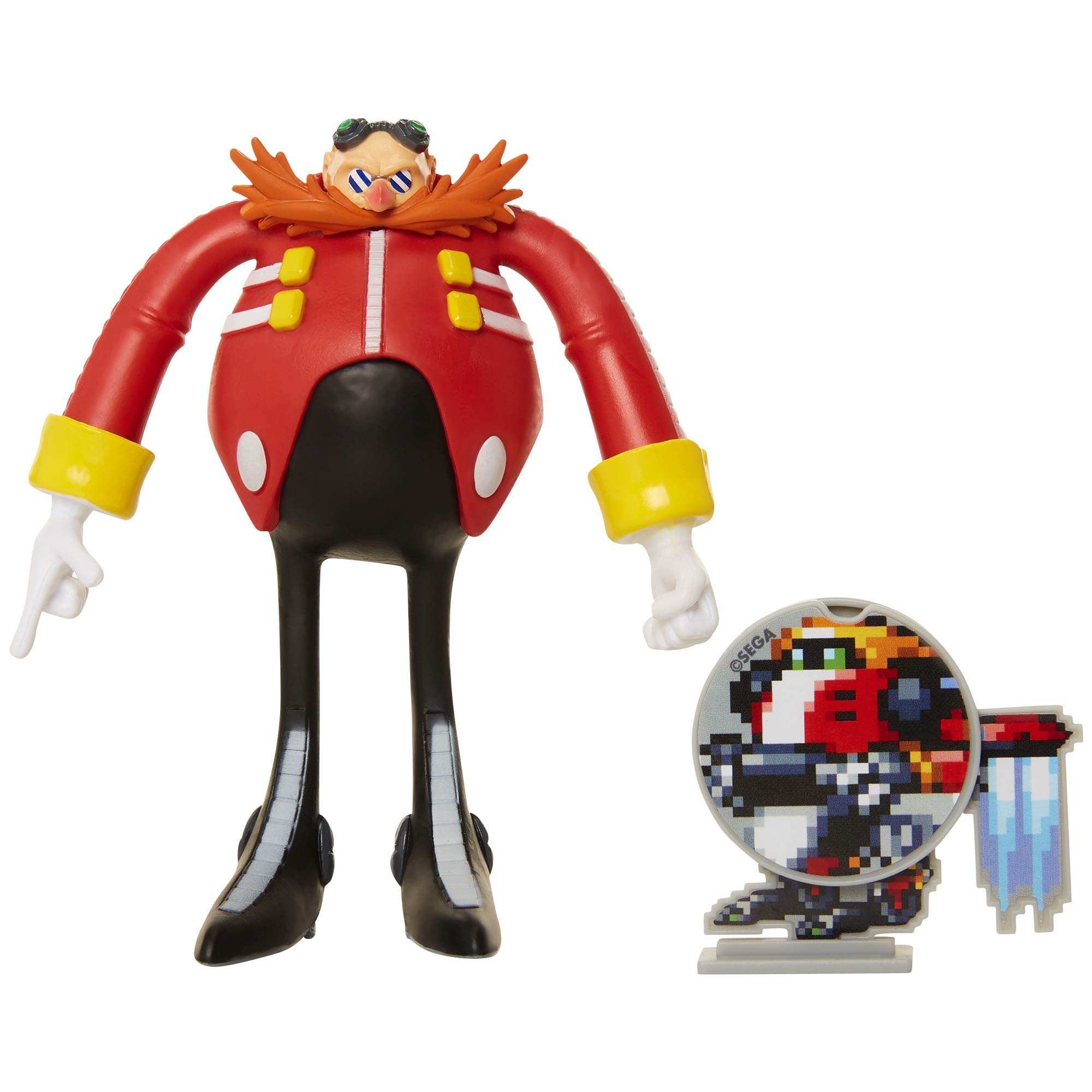 Sonic The Hedgehog OFFICIAL DR EGGMAN 4" BENDABLE ACTION FIGURE WITH GAMMA, For Kids and Collectors Alike! for Ages 3+