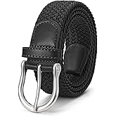JASGOOD Women Elastic Braided Woven Belt Stretch Canvas Casual Belt 1.4'' for Golf Jeans Pants