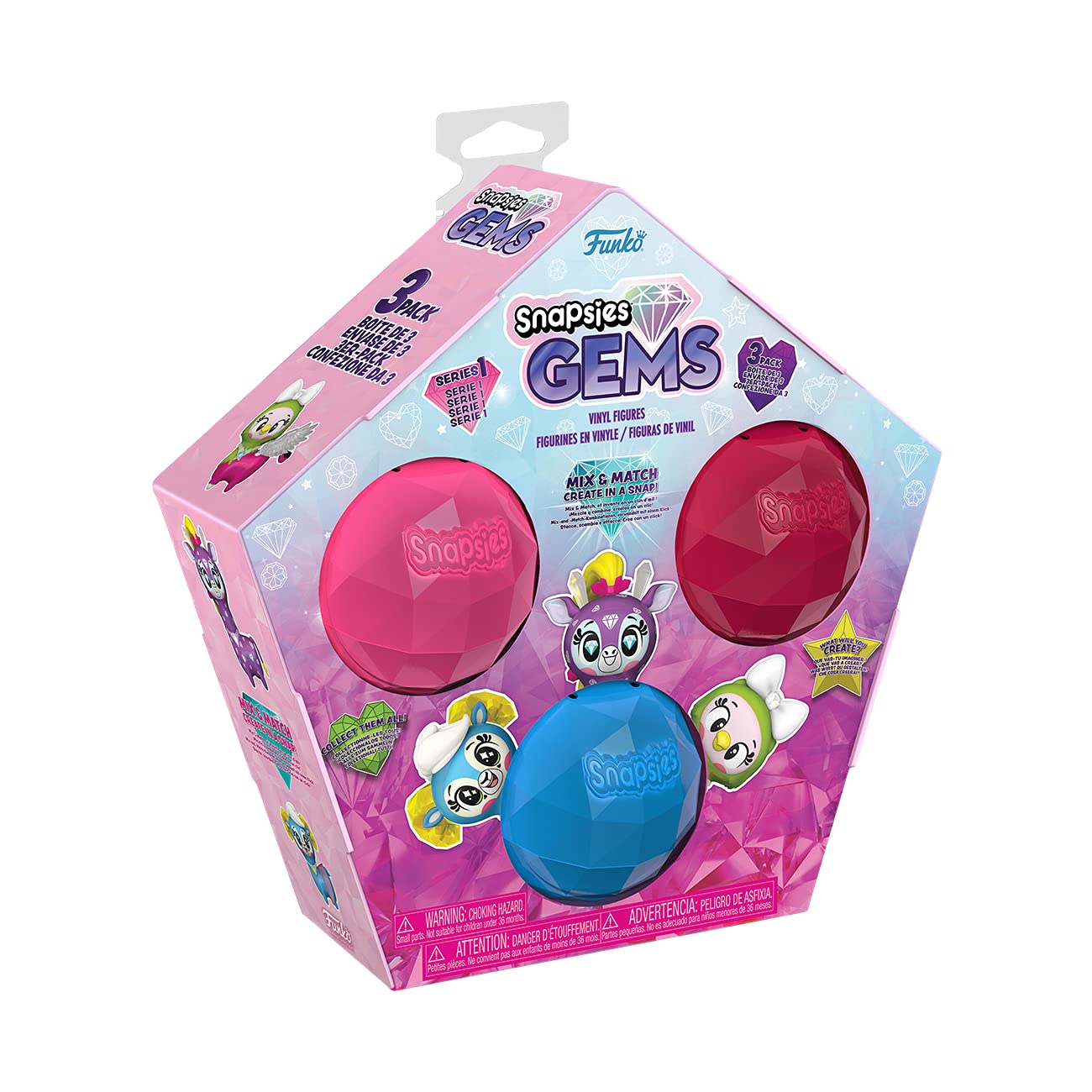 Funko Snapsies: W3 Gems - Goldie Glam - 3 Pack - (Holiday) - Collectable Vinyl Figure - Gift Idea - Official Merchandise - Toys for Boys, Girls, Kids & Adults - Stocking Fillers