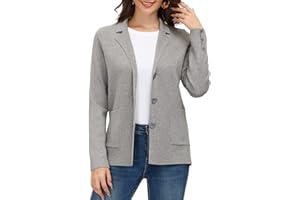 KANCY KOLE Women's Long Sleeve Casual Blazer Work Office Bussiness Jacket with Pocket