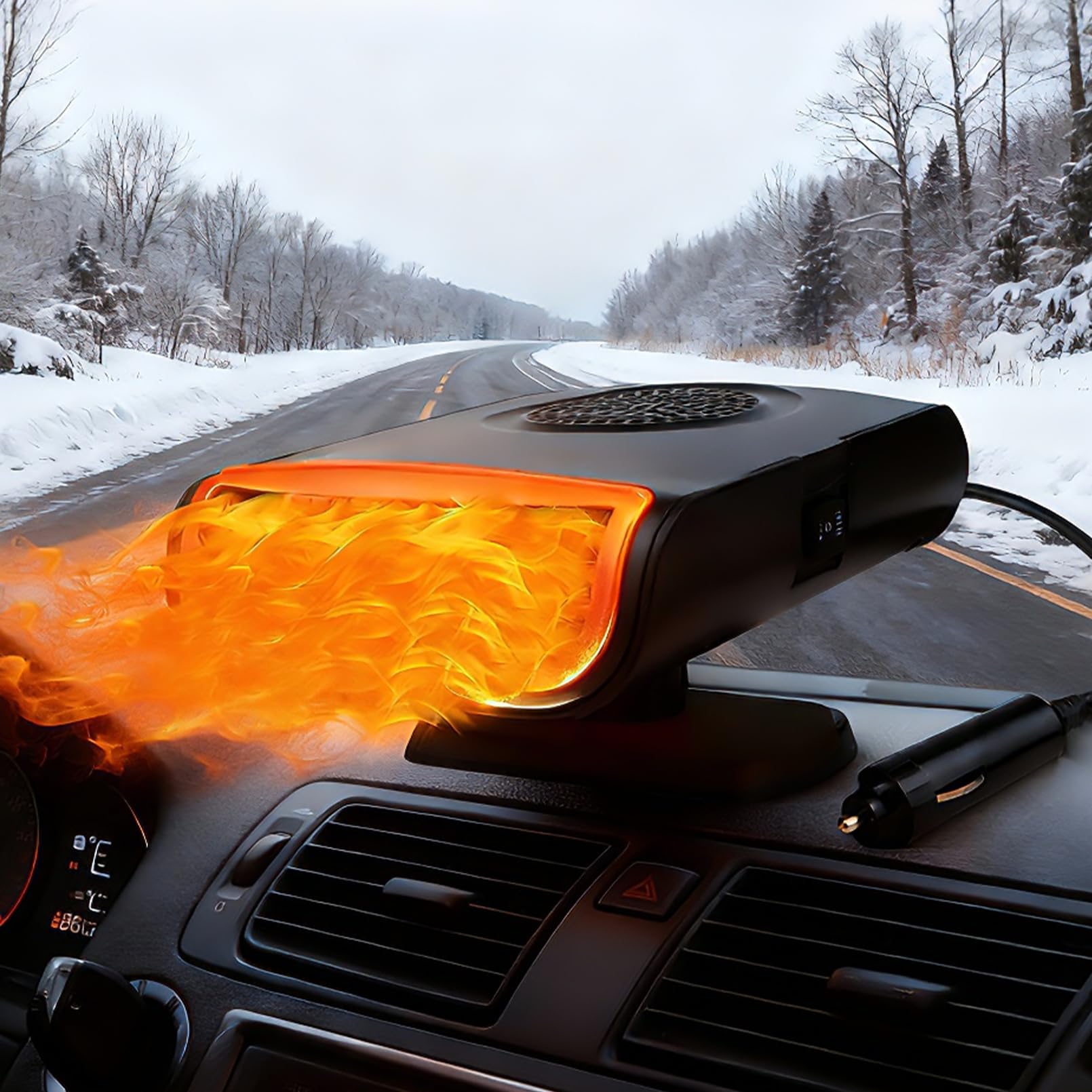 Photo 1 of 12V Portable Car Heater For Vehicle: 12 Volt Heater For Car Defroster Windshield Heaters Plug In Calentones Para Carro Calentón Para Carro That Plugs Into Cigarette Lighter For UTV For Winter