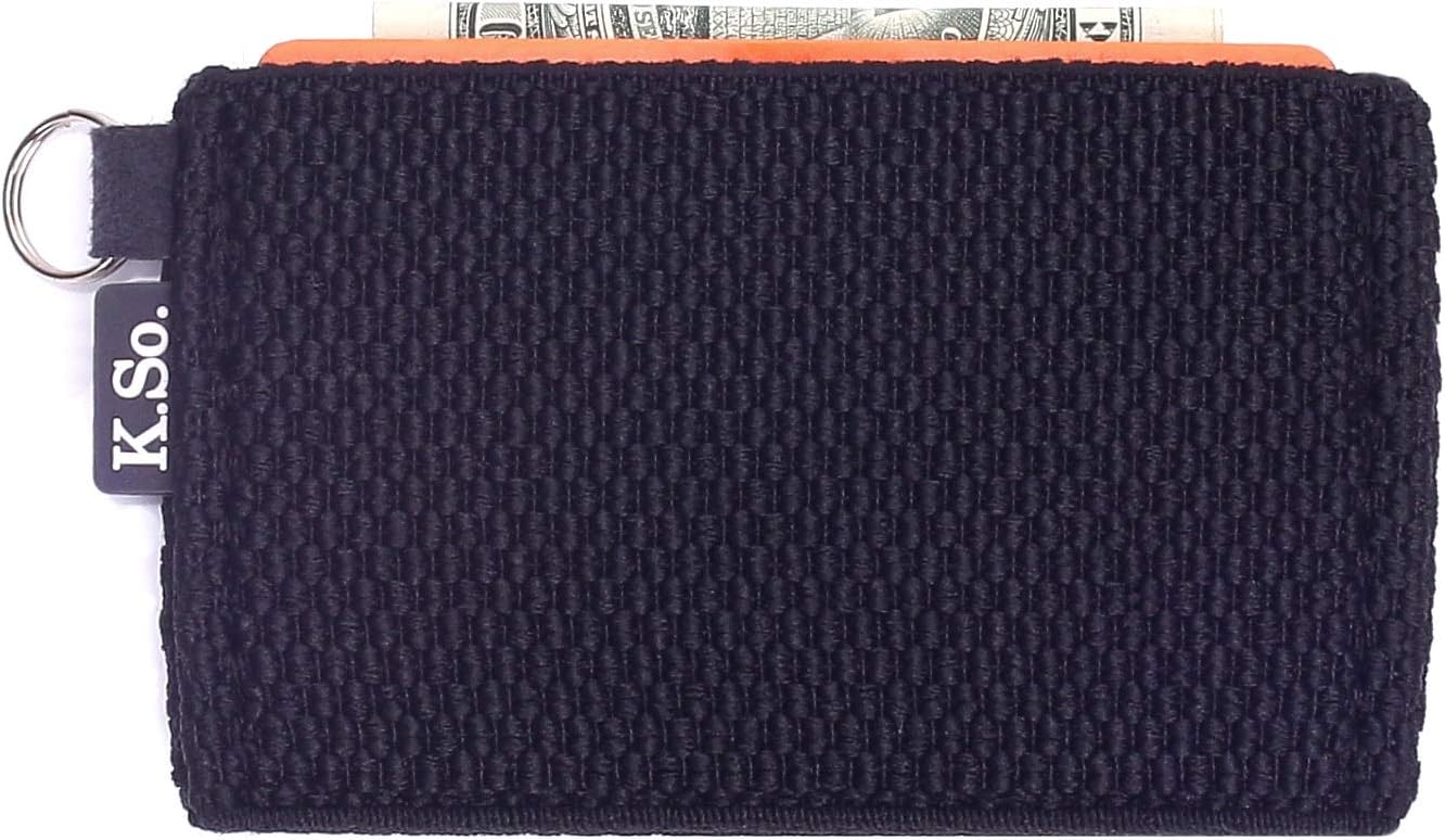 Minimalist Small Wallet Card Holder — Minimal Slim Front Pocket Elastic Wallet for Men & Women (Slimz Black New)