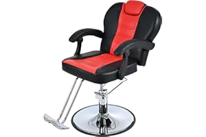 Makaseiya Hair Salon Chair, Styling Reclining Barber Chair,Seat Height 40-46", Heavy Duty Hydraulic Pump,Adjustable Barber Chair Beauty Shampoo Barbering Chair for Hair Stylist Spa