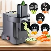 YIRCELOM 5 in 1 Commercial Food Processor, Electric Vegetable Chopper | Vegetable Dicer with 5 Stainless Steel Blades, Dicer Slicer Shredder, Automatic, for Potato Onion Carrot Fruit, 100W