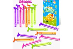 KANNOVE Dinosaur Party Favors Supplies for Kids, 20 Pack Mini Dino Bubble Wands Camping Toys for Toddler Easter Basket, Goodie Goody Bag Stuffer Fillers Birthday Gifts, Classroom Prizes Treats for Boys Girls