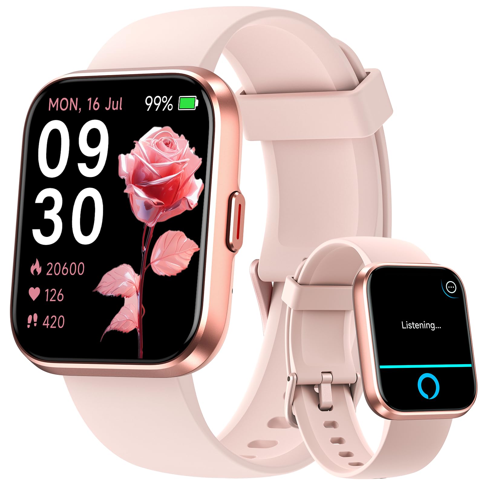 Photo 1 of Fitpolo Smart Watches for Women Android iPhone, 1.8'' Women Smartwatch with Alexa Built-in, Bluetooth Calls, IP68 Waterproof, 7 Days Battery, Heart Rate/Sleep/SpO2 Monitor, 110 Sports Mode