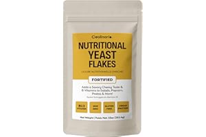 Coolinario Fortified Nutritional Yeast Flakes (10 OZ) Savory Cheese-Like Flavor for Vegan Cooking | Rich in B-Vitamins, Prote