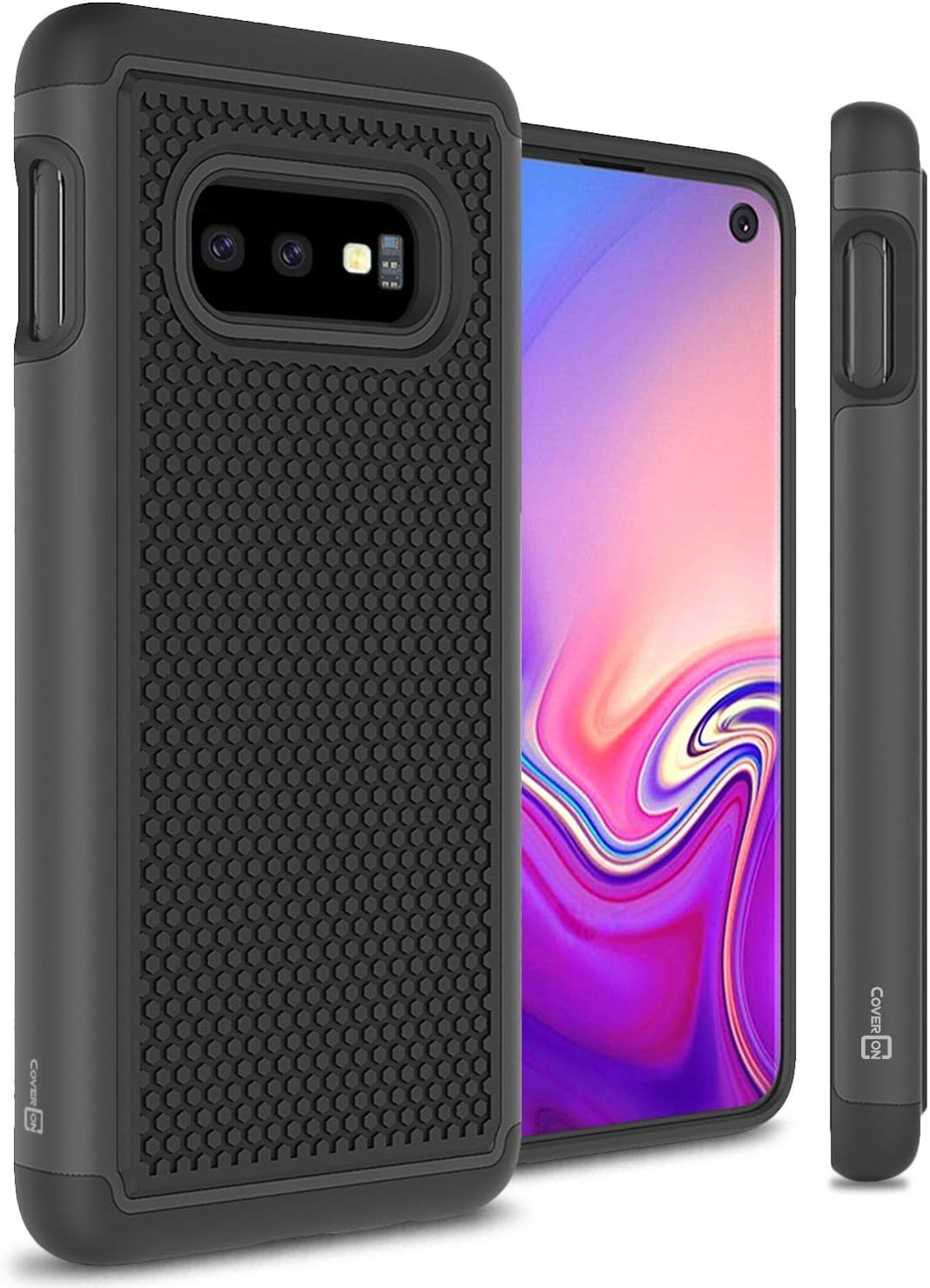 CoverON Heavy Duty Hybrid HexaGuard Series for Samsung Galaxy S10E Case, Black
