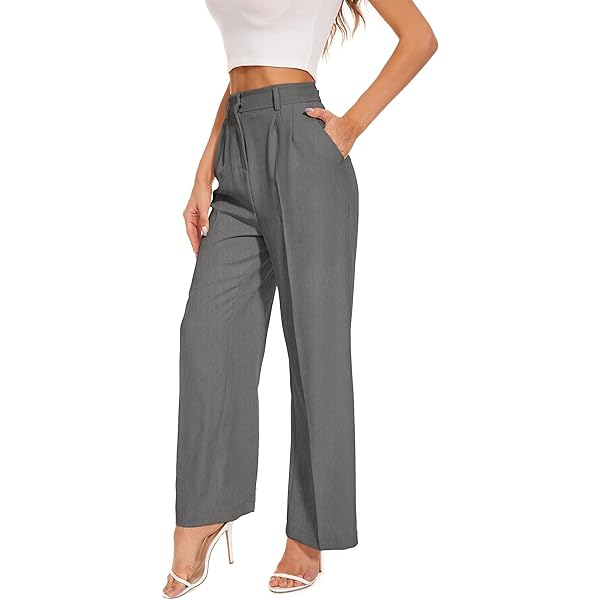 NIMIN Womens Business Casual Pants High Waisted Straight Leg