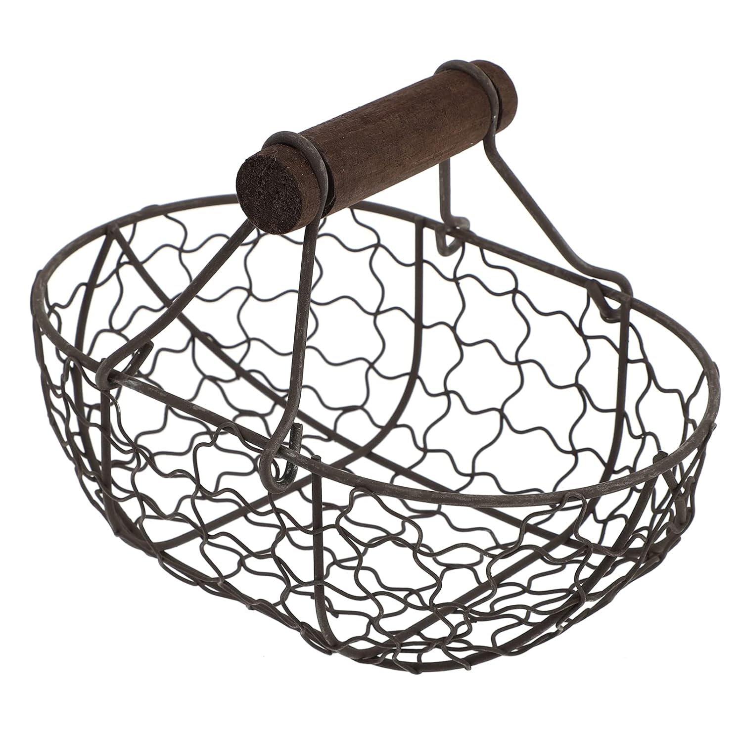 Hemoton Metal Wire Egg Basket Gathering Basket Fruit Bread Vegetable