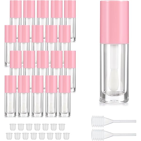 10 Stück Leere Lipgloss-Röhren Mit Pinsel – 4,5 Ml, Rund, Mit Gummistopfen (Hot Pink)