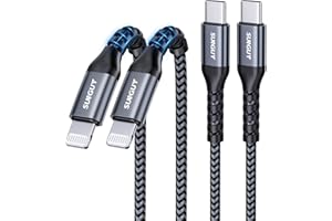 USB-C to Lightning Cable 2FT, 2-Pack [MFi Certified] iPhone Fast Charging Cable, USBC iPhone Charger Cord, Compatible with iP