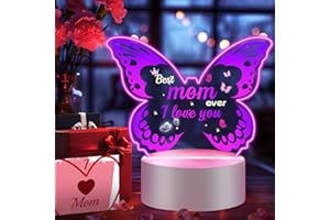 Linkax Mothers Day Gifts for Mom Wife Daughter Sister, Mom Gifts from Daughter Son Kids for Birthday Easter, Butterfly Night Light for Mother-in-Law Mama Mommy Mimi