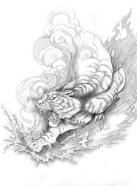 Amazon Com Doppelganger33 Ltd Painting Drawing Illustration Japanese Tiger Tattoo Japan Large Art Print Poster Wall Decor 18x24 Inch Home Kitchen