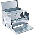 VEVOR Poultry Feeder, 25lbs Capacity, Feed Chicken Feeder with Lid & Lock, Outdoor Coop Food Dispenser, No Waste, Weatherproof Galvanized Metal Feeder for Ducks, Geese