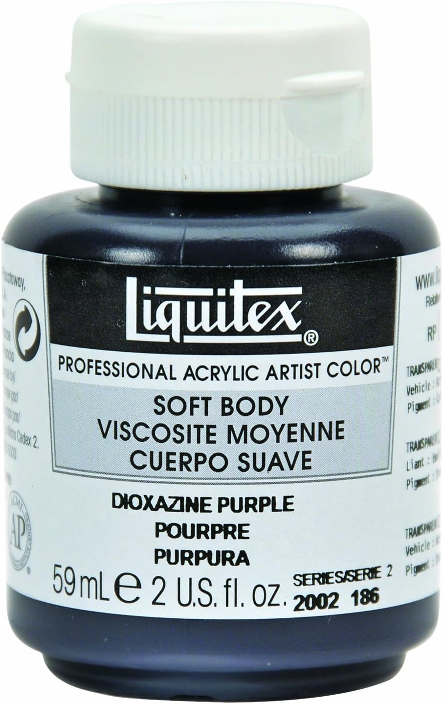 Liquitex 2002186 Professional Soft Body Acrylic Paint 2-oz jar, Dioxazine Purple