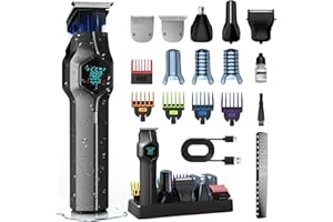 TRIMX Beard Trimmer for Men, Magnetic Snap-on Replacement Heads & Charging Dock, IPX7 Waterproof Cordless Hair Clippers, Mens