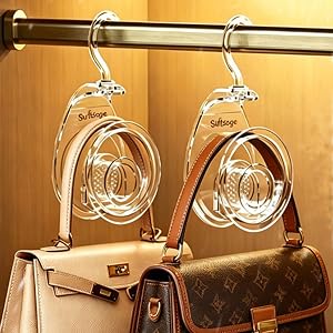 Suftsoge 2Pcs Purse Hanger with Scent Holder with Scent Holder | Luxury 360° Rotating Closet Hooks with Removable Fragrance H