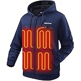Venustas 12V Dual-Control Heated Hoodie with Battery for Men & Women, Water-Repellent Unisex Heated Coat for Outdoor Work