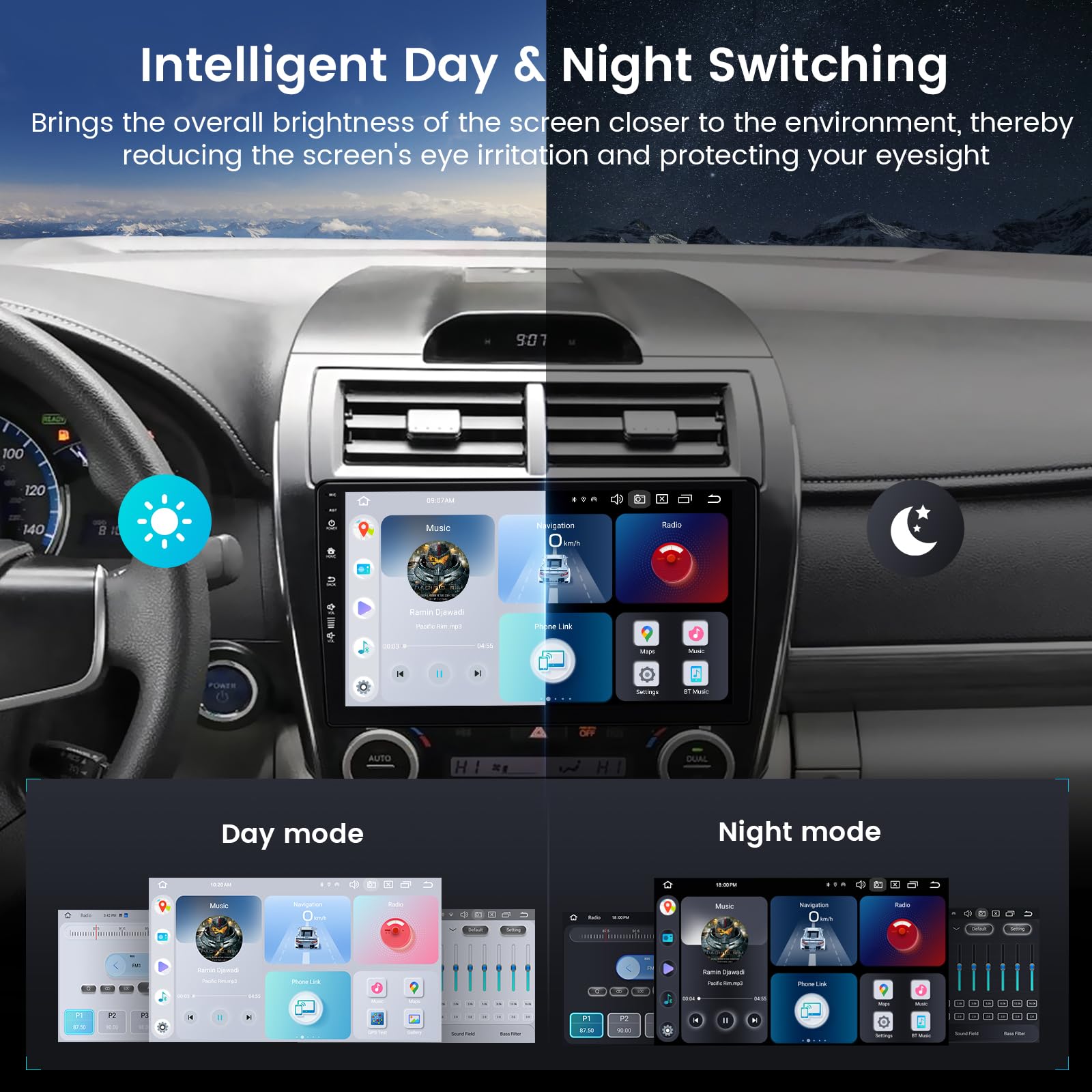 Roadanvi 8G+128G Android Car Stereo for Toyota Camry 2012 2013 2014 Wireless Carplay Android Auto Car Radio GPS Navigation Bluetooth QLED Touch Screen WiFi 4G LTE 1280x720 X12 Head Unit