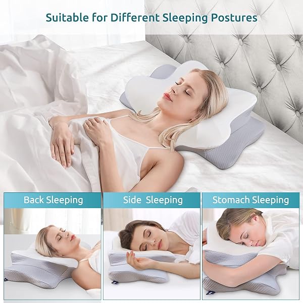 DONAMA CERVICAL PILLOW FOR NECK AND SHOULDER,CONTOUR MEMORY FOAM PILLOW,ERGONOMIC NECK SUPPORT PILLOW FOR SIDE BACK STOMACH SLEEPERS WITH PILLOWCASE