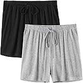 Knuffnee Pajama Shorts Womens Sleep Lounge Short Pj Bottoms Shorts 2 Pack