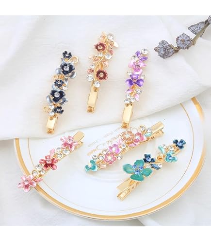 Amazon.com : 6PCS Colorful Vintage Flower Design Metal  display picture 3