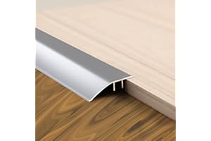 BROZZAG Aluminum Floor Transition Threshold Strip 36 inch by 1+3/4 inch,Silver Doorway Edge Trim for Carpet to Tile Transition Strip,Bedroom Kitchen Bathroom Doors Reducer Floor Gap Cover