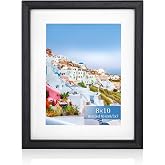 Black Walnut 8x10 Picture Frame, Lightweight Natural Wood Modern Frame | 8x10 Photo Frame Matted to 6x8/5x7, Gallery Frames for Art Prints, Photos, Vertically/Horizontally, Tabletop or Wall Display