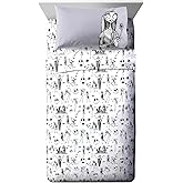 Jay Franco Kids Sheet Set with Fitted, Flat Sheets & Pillow Cover - Ultra-Soft Bedding with Pillowcase for Room Decor, White - Nightmare Before Christmas, 3 Piece Twin
