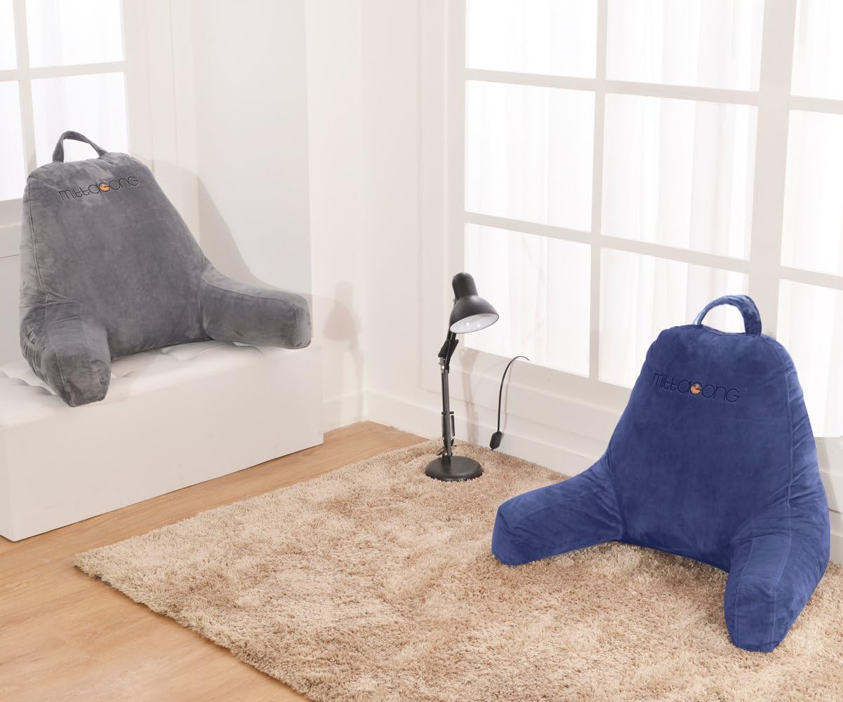 mittaGonG Backrest Reading Pillow with Arms Removable Cover Gray: Home & Kitchen