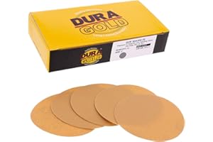 Dura-Gold - Premium - 320 Grit 3" Gold Hook & Loop Sanding Discs for DA Sanders - Box of 30 Sandpaper Finishing Discs for Automotive and Woodworking
