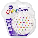 Wilton 36-Pack Color Baking Cup, Standard, Dots Rainbow
