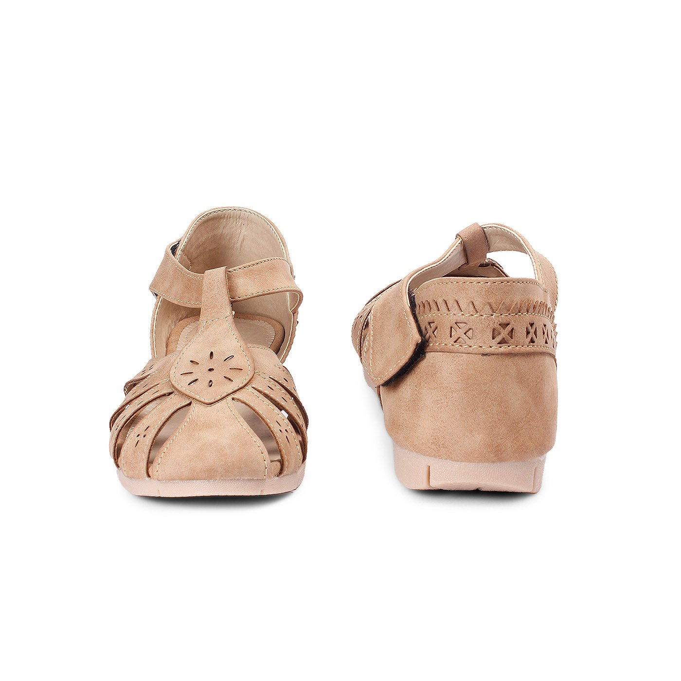 meriggiare women beige synthetic flats