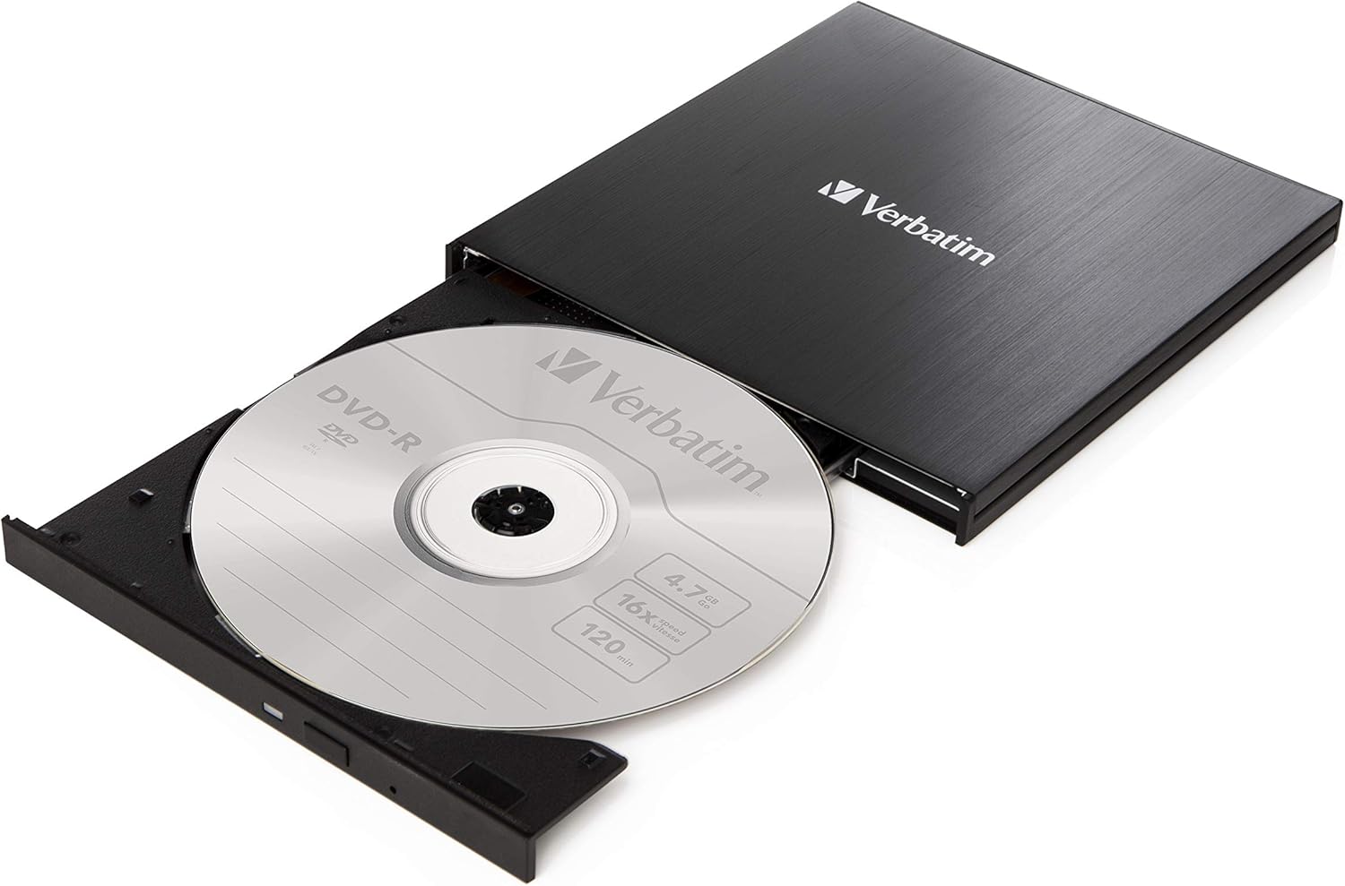 Verbatim External Slimline CD/DVD Writer, USB 3.2 Gen1 with USB-C connection incl. USB-C to USB-A cable, compact design - Image 4