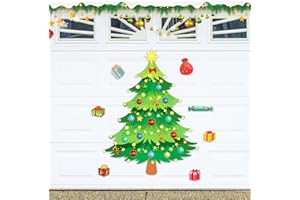 CHAMBOM Christmas Garage Door Decorations Magnets - 11PCS Xmas Garage Door Magnets Christmas Snowman Door Decor for Refrigerator Car Magnet Stickers Fridge Kitchen Home Winter Party Indoor Outdoor