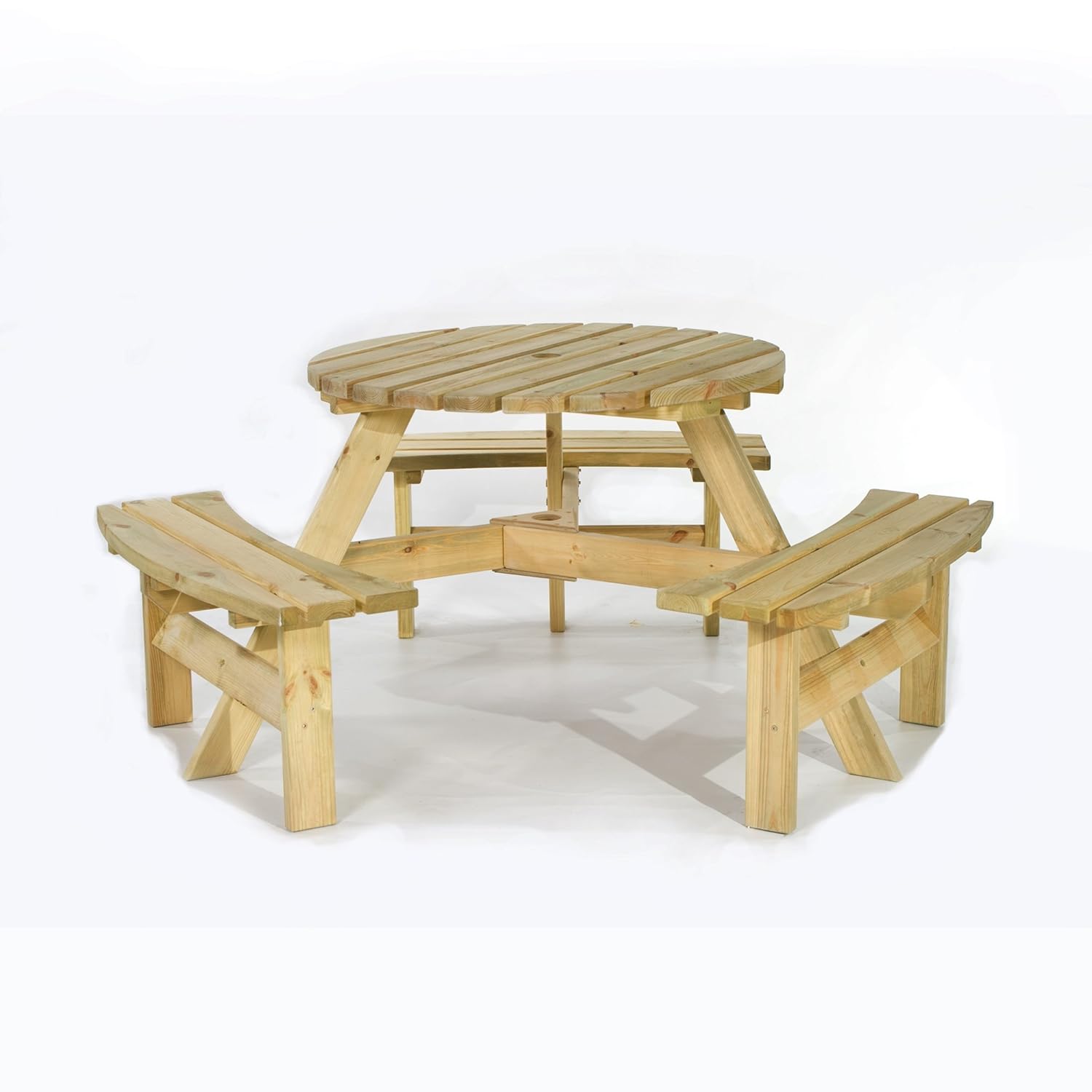 Westwood Garden Patio 8 Seater Wooden Pub Bench Round Picnic Table Outdoor Indoor Home Park Furniture Brown New Picnic Tables Garden Furniture Accessories