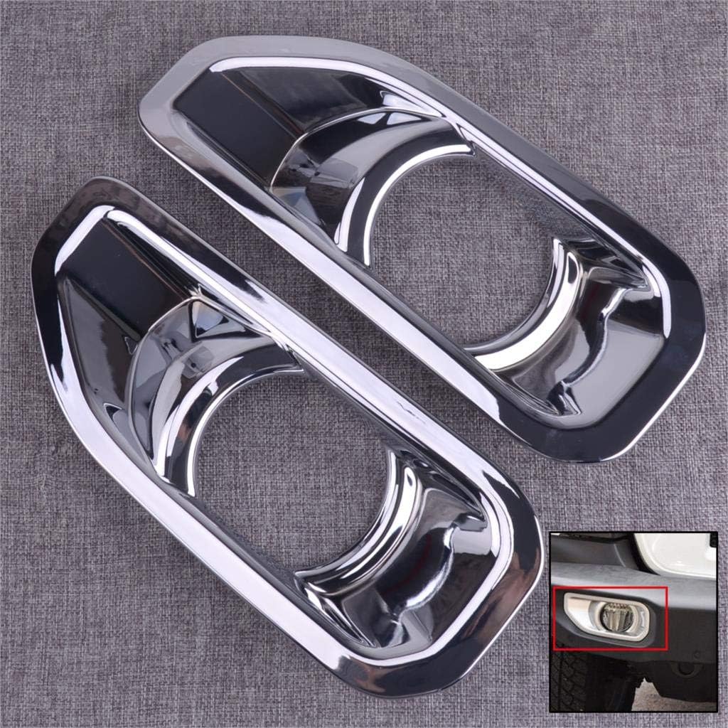 1 Pair Car Abs Chrome Front Fog Lamp Light Trim Cover Fit For Jeep Wrangler Jl 2018 2019 Styling