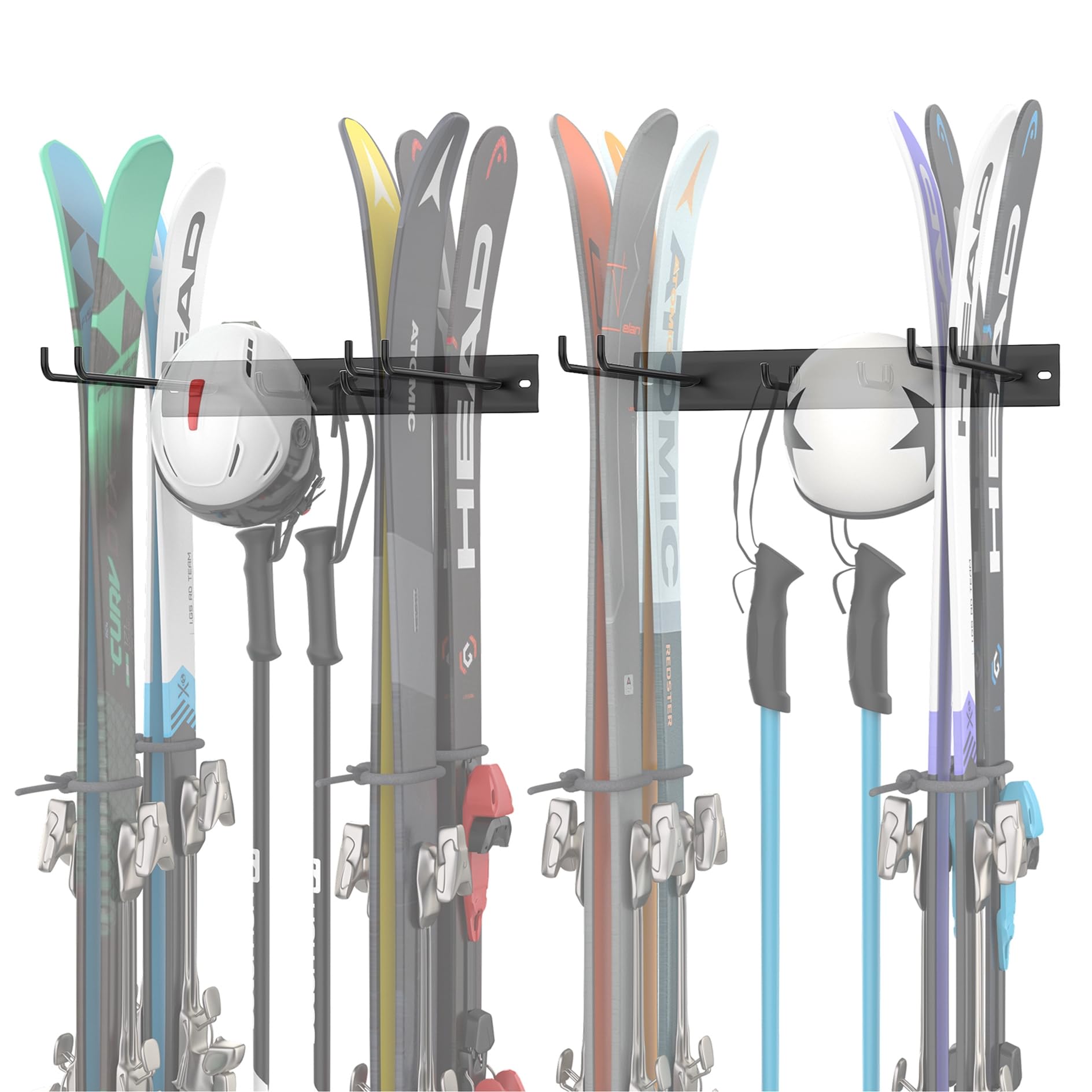 Photo 1 of WALMANN Garage Ski Rack, Indoor Ski Hangers for Garage Ski Storage Wall Mounted Ski Holder Holds Up to 8 Pairs of Skis