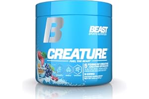 Beast Sports Nutrition Creature, Fruit Blast - 30 Servings - 5 Forms of Creatine + Creatine Optimizers - Improve Strength, Muscle Tone, Endurance, Recovery & Energy Production