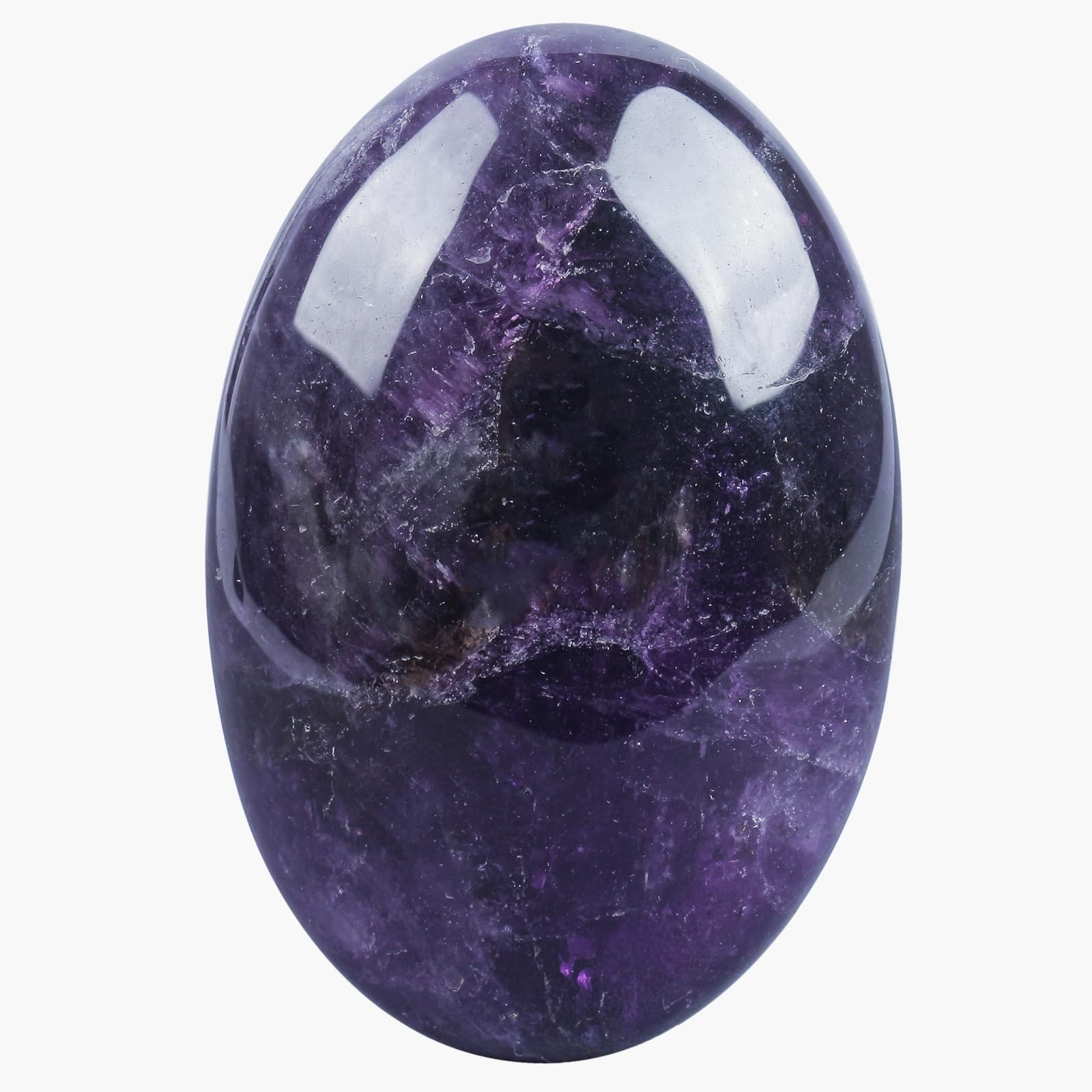 Lovionus89 Amethyst 60mm Crystal Palm Stone - Polished Semi-Precious Worry Stone for Anxiety Relief, Meditation, Stress, Healing Crystals — image 1